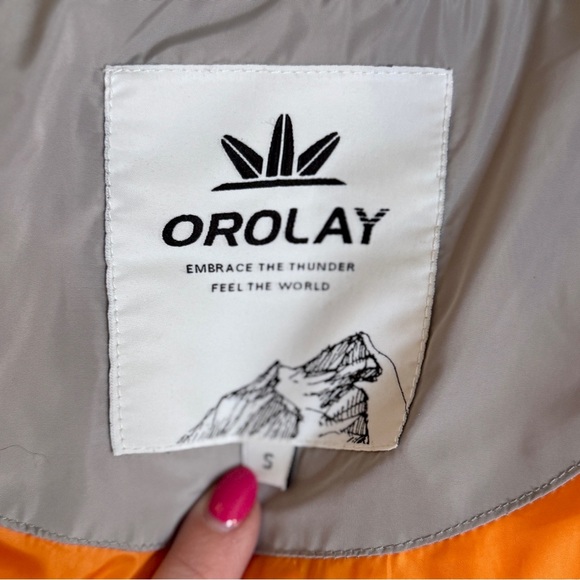 Orolay Gray Down Puffer Coat Small | Sherpa Hood 6 Pocket Side Zip Winter Jacket - Picture 9 of 14